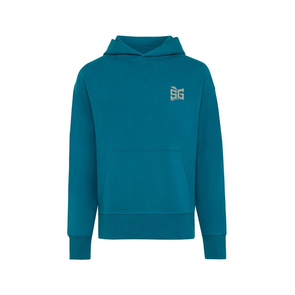 Hanorac relaxat din bumbac reciclat Iqoniq Yoho dark teal M