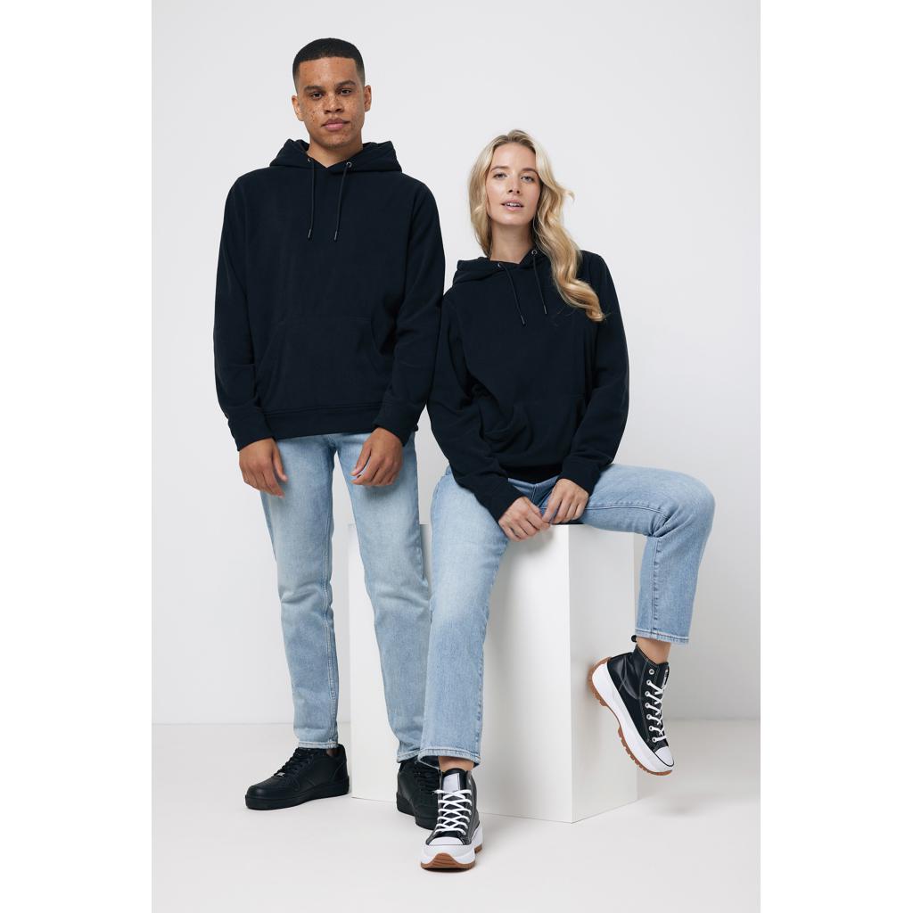 Hanorac din microfleece din poliester reciclat Iqoniq Trivor black 3XL