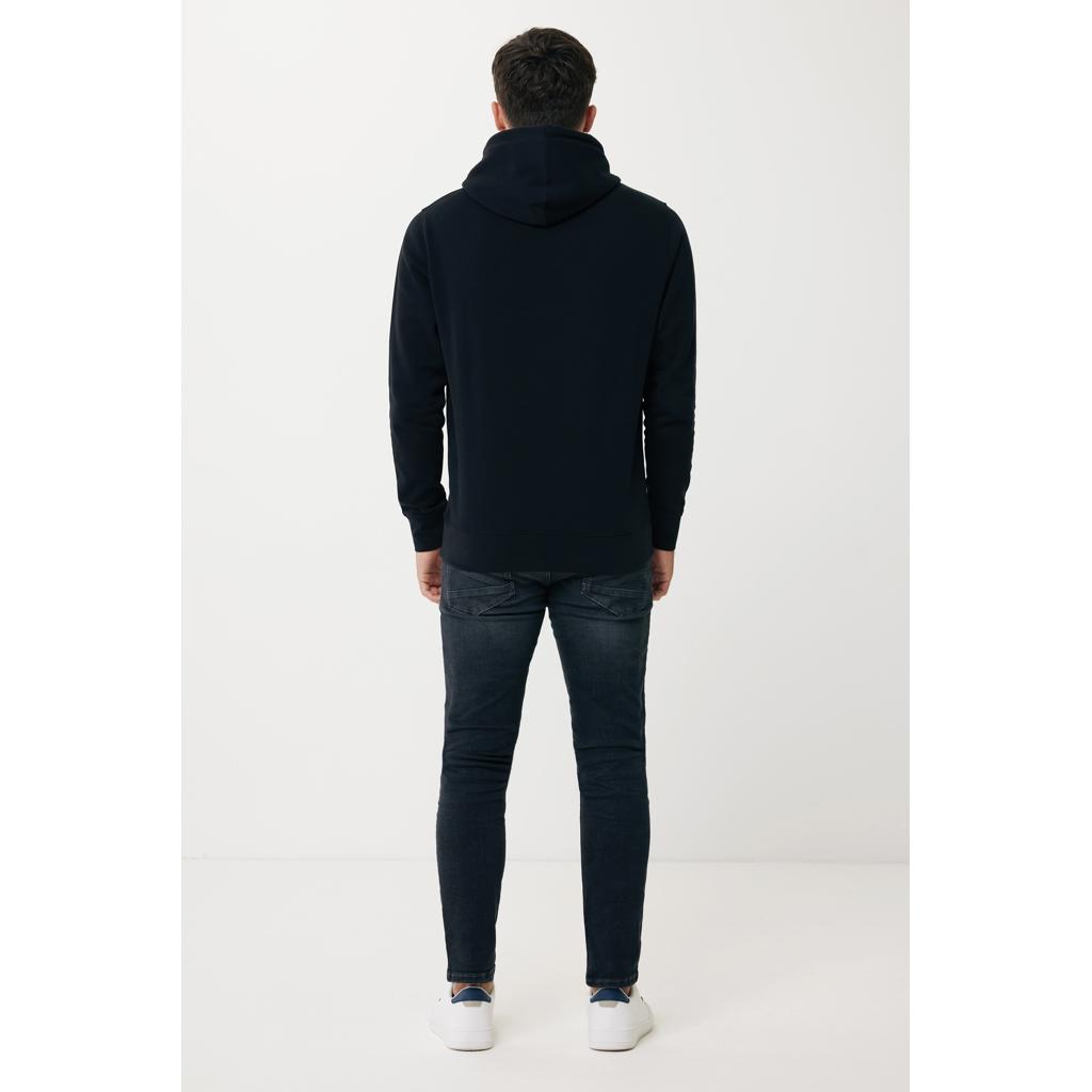 Hanorac ușor din bumbac reciclat Iqoniq Rila black 4XL