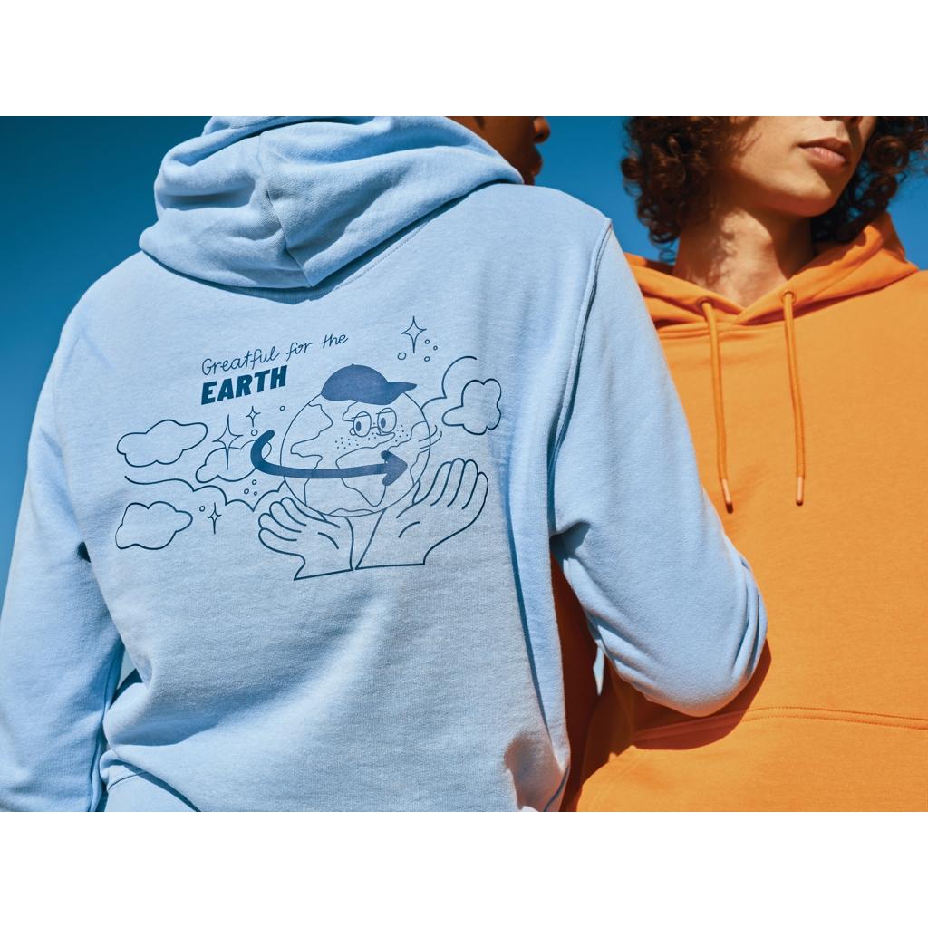 Hanorac ușor din bumbac reciclat Iqoniq Rila sky blue XL