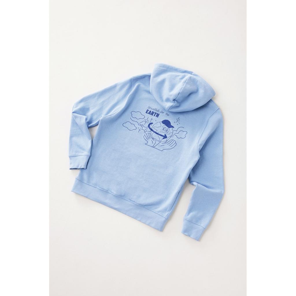 Hanorac ușor din bumbac reciclat Iqoniq Rila sky blue L