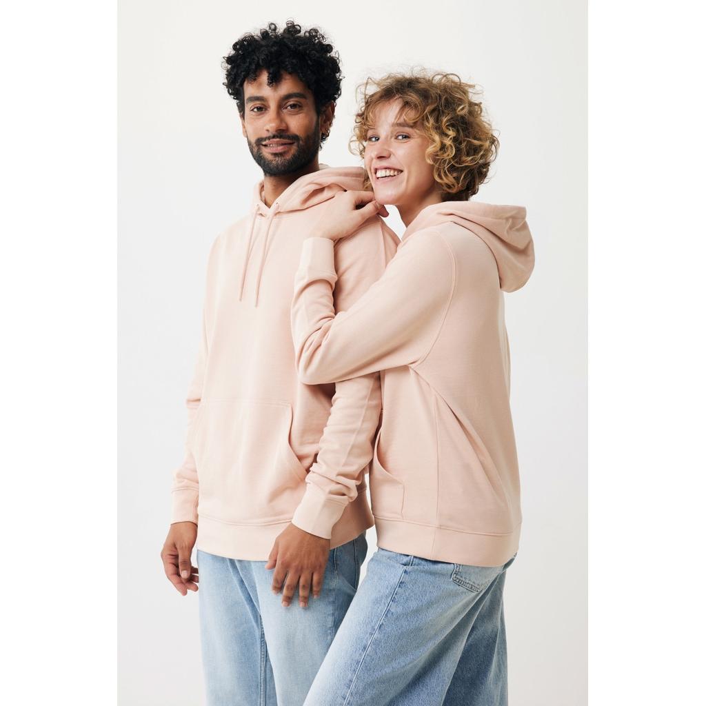 Hanorac ușor din bumbac reciclat Iqoniq Rila peach nectar 2XS