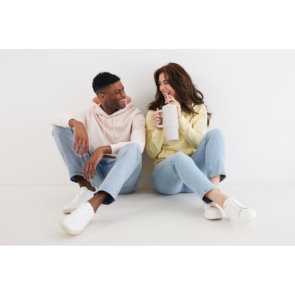 Hanorac ușor din bumbac reciclat Iqoniq Rila cloud pink 2XS