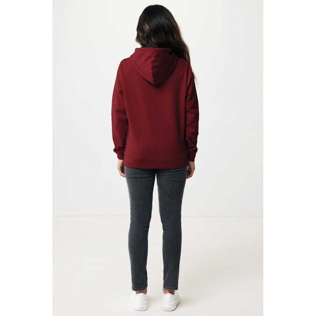 Hanorac ușor din bumbac reciclat Iqoniq Rila burgundy L
