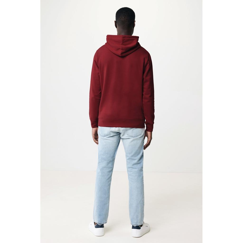 Hanorac ușor din bumbac reciclat Iqoniq Rila burgundy L