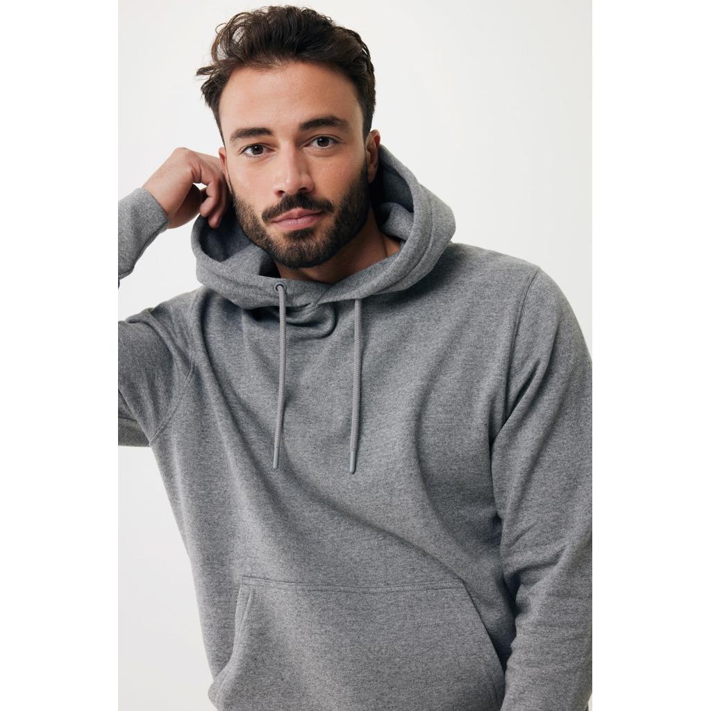 Hanorac ușor din bumbac reciclat Iqoniq Rila light heather anthracite 2XS