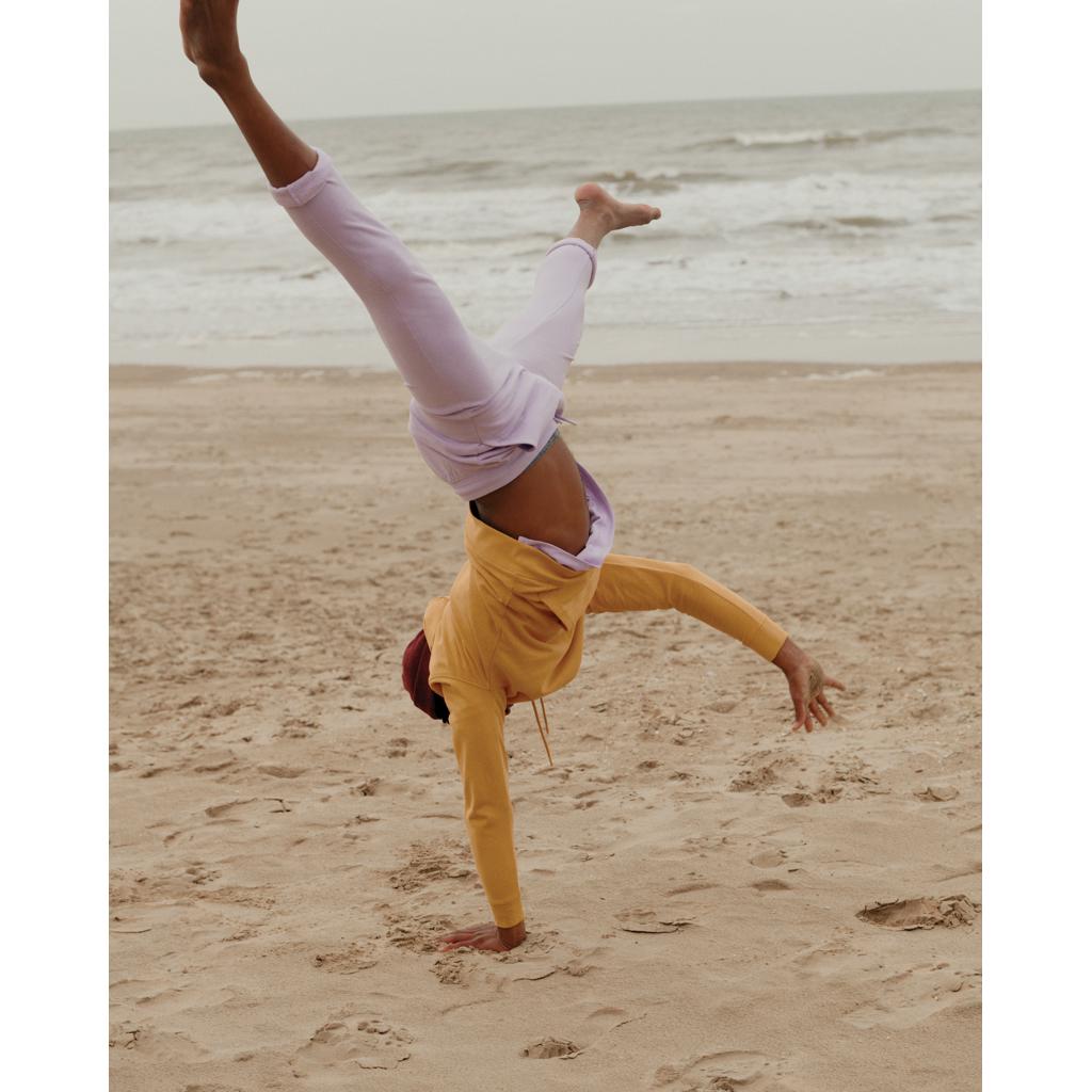 Pantaloni jogger din bumbac reciclat Iqoniq Cooper lavender L