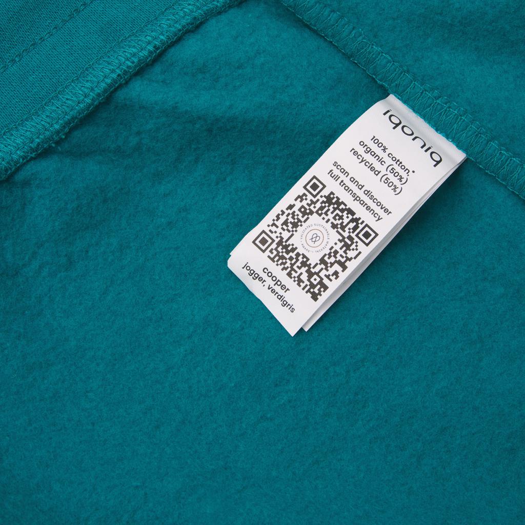 Pantaloni jogger din bumbac reciclat Iqoniq Cooper verdigris XL
