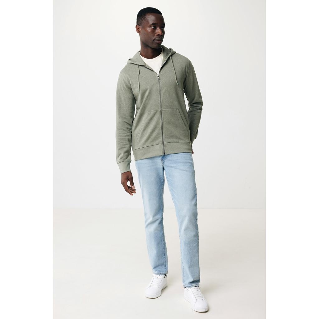 Hanorac cu fermoar din bumbac reciclat Iqoniq Abisko green S