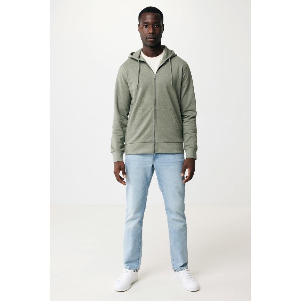 Hanorac cu fermoar din bumbac reciclat Iqoniq Abisko green S