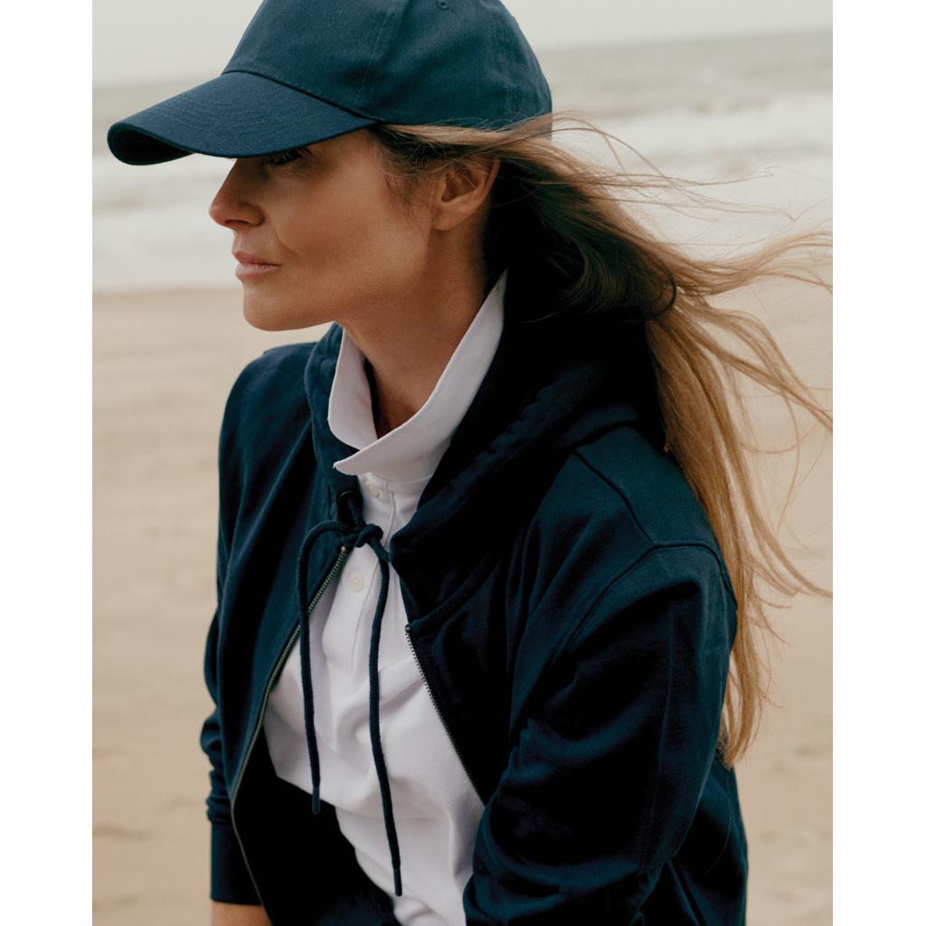 Hanorac cu fermoar din bumbac reciclat Iqoniq Abisko navy S