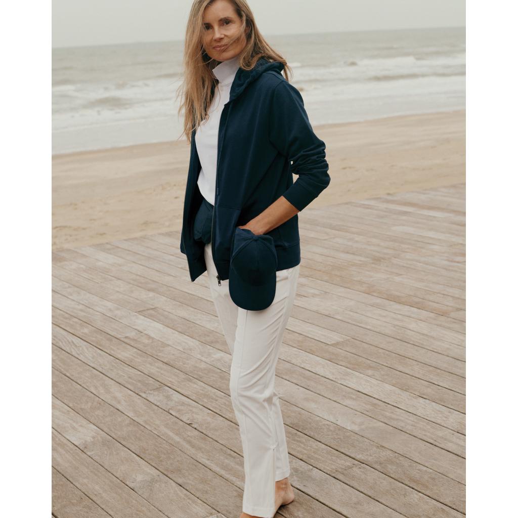 Hanorac cu fermoar din bumbac reciclat Iqoniq Abisko navy S