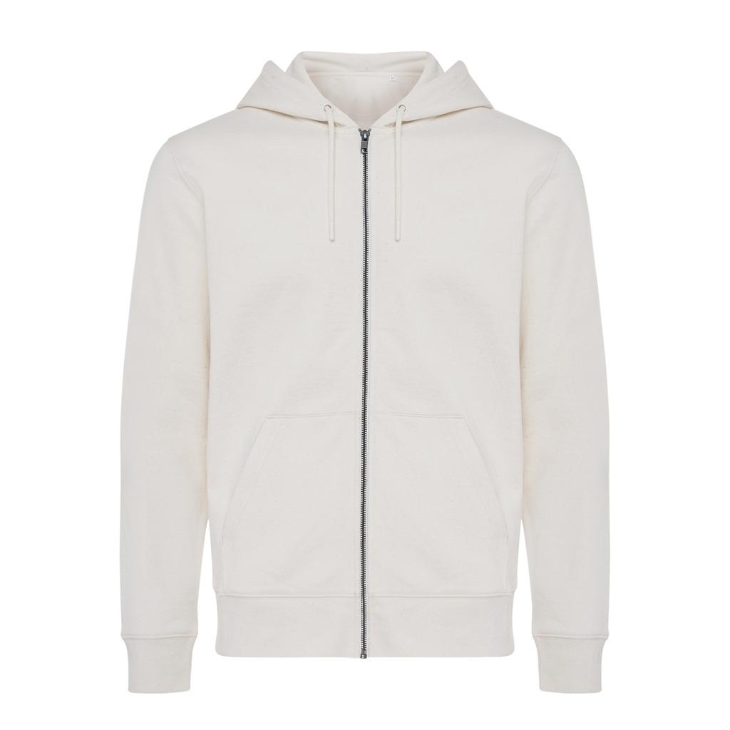 Hanorac cu fermoar din bumbac reciclat Iqoniq Abisko natural raw