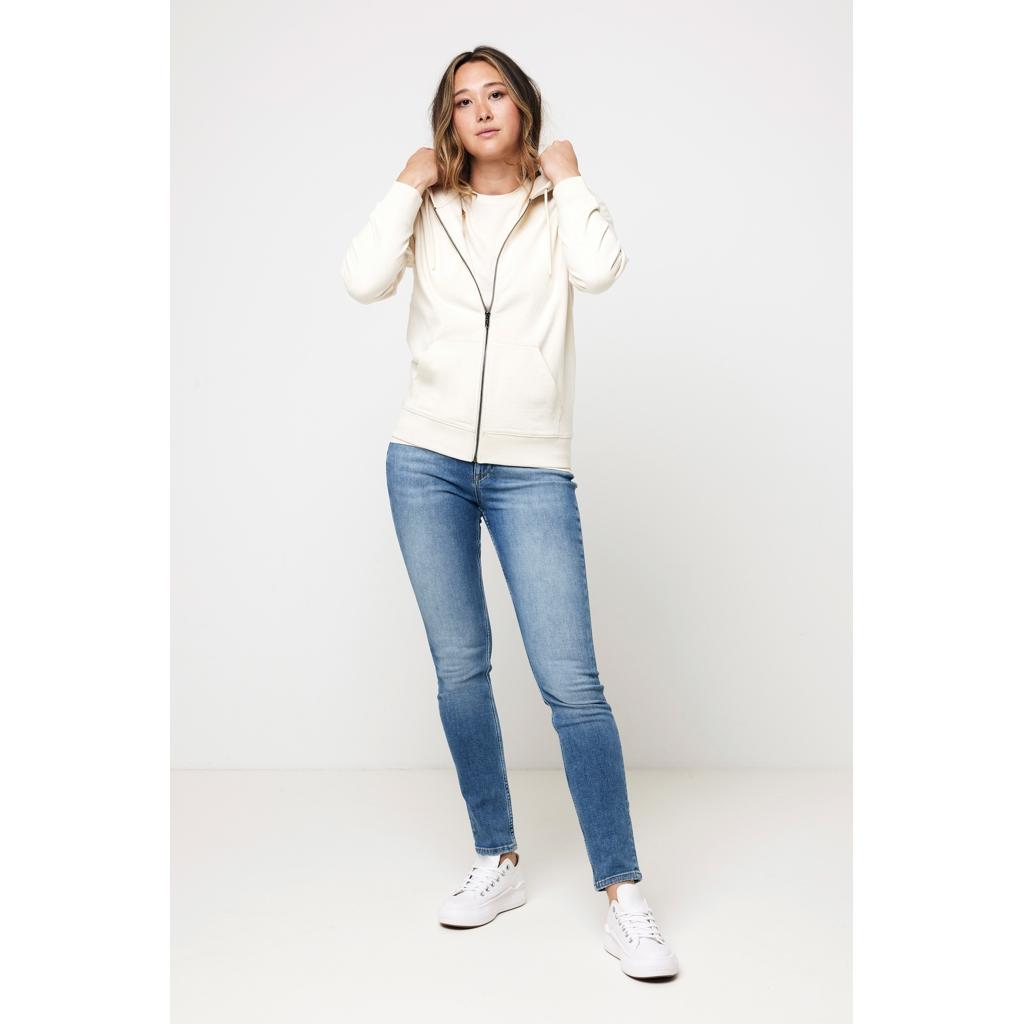 Hanorac cu fermoar din bumbac reciclat Iqoniq Abisko natural raw 5XL