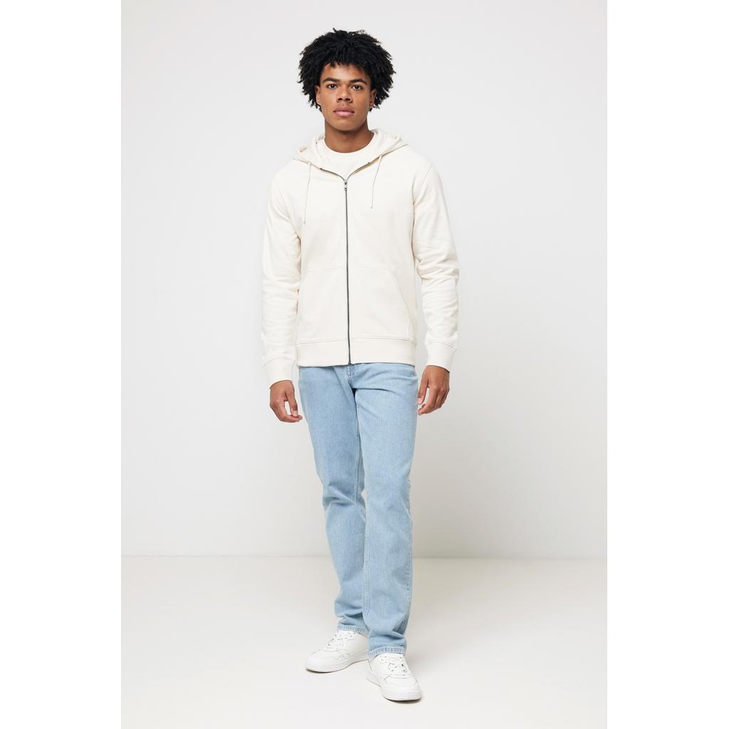 Hanorac cu fermoar din bumbac reciclat Iqoniq Abisko natural raw 5XL