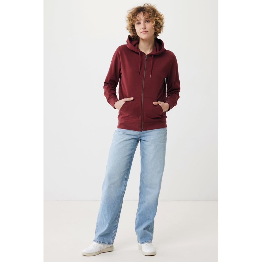 Hanorac cu fermoar din bumbac reciclat Iqoniq Abisko burgundy XL