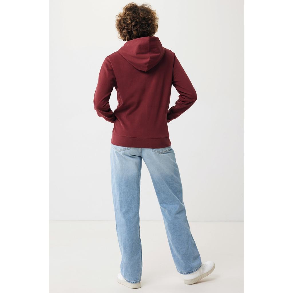 Hanorac cu fermoar din bumbac reciclat Iqoniq Abisko burgundy XL