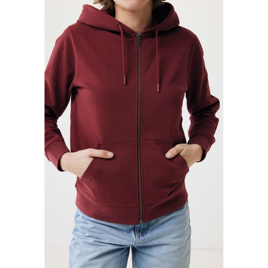 Hanorac cu fermoar din bumbac reciclat Iqoniq Abisko burgundy XL