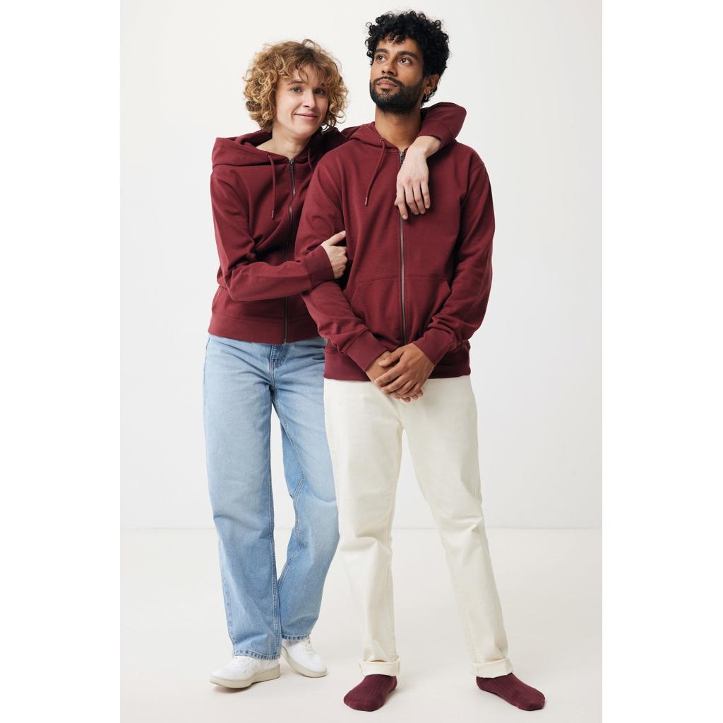 Hanorac cu fermoar din bumbac reciclat Iqoniq Abisko burgundy XL