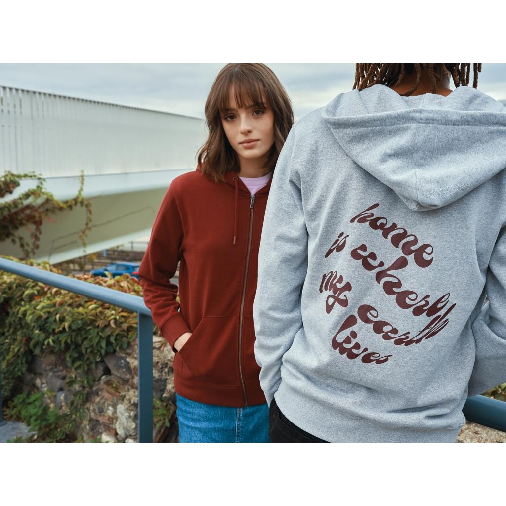 Hanorac cu fermoar din bumbac reciclat Iqoniq Abisko burgundy XL