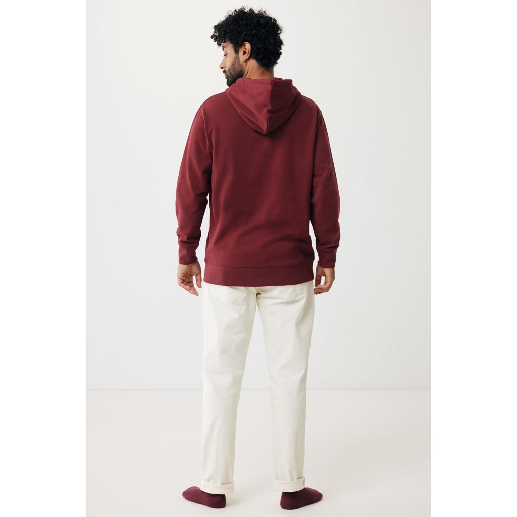 Hanorac cu fermoar din bumbac reciclat Iqoniq Abisko burgundy XL