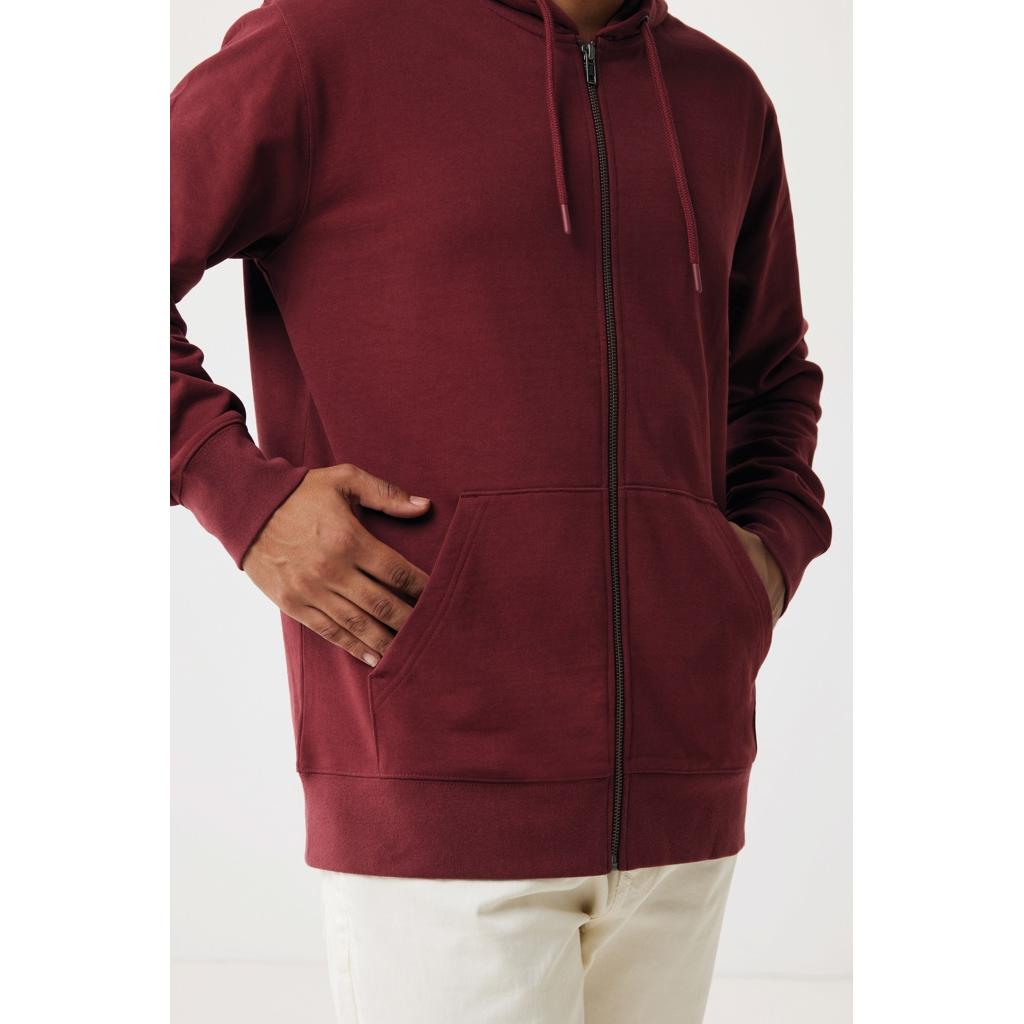 Hanorac cu fermoar din bumbac reciclat Iqoniq Abisko burgundy XL