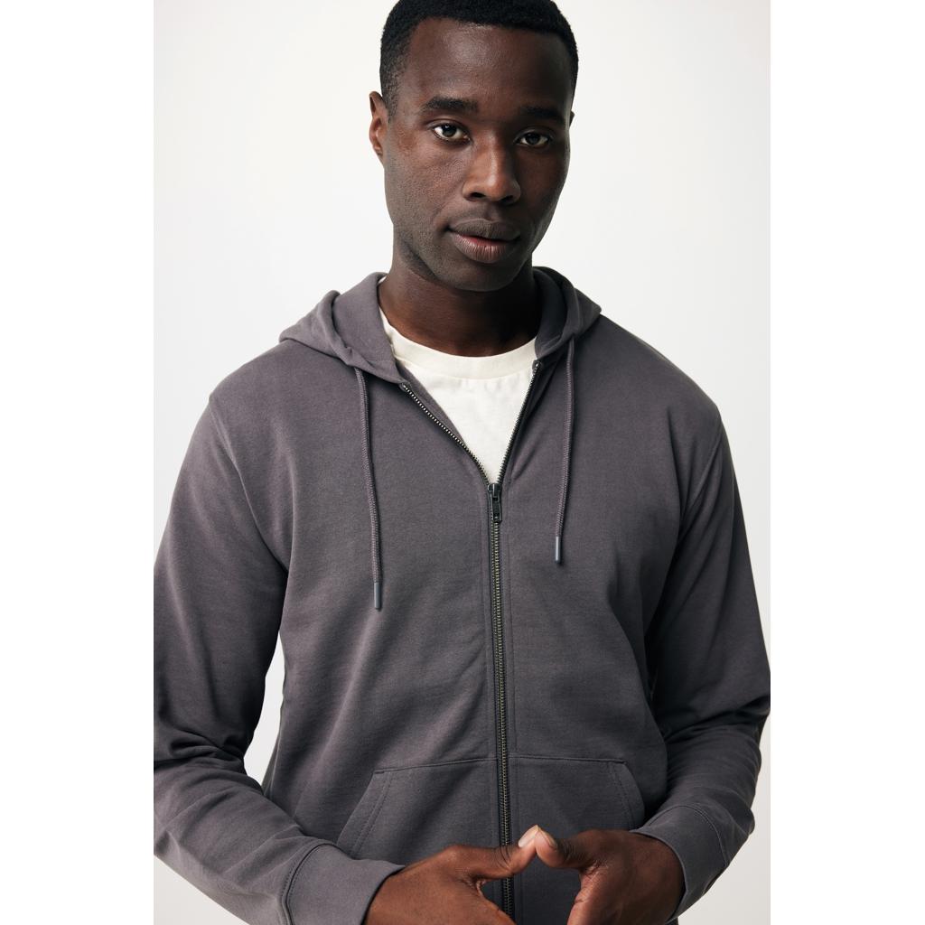 Hanorac cu fermoar din bumbac reciclat Iqoniq Abisko anthracite S