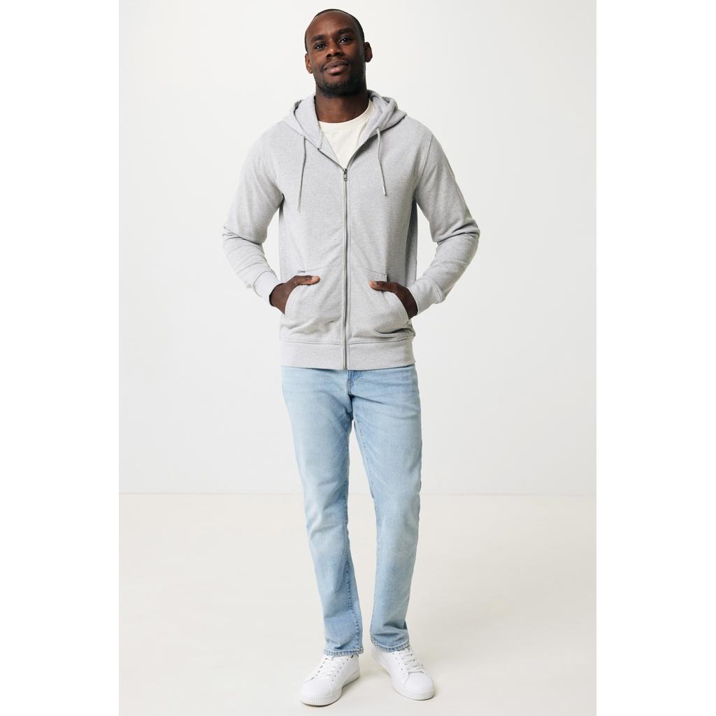 Hanorac cu fermoar din bumbac reciclat Iqoniq Abisko heather grey 5XL
