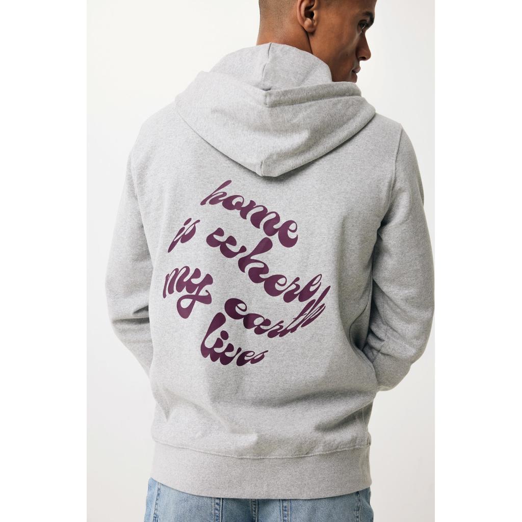 Hanorac cu fermoar din bumbac reciclat Iqoniq Abisko heather grey 5XL