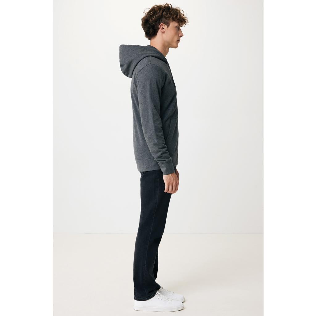 Hanorac cu fermoar din bumbac reciclat Iqoniq Abisko heather anthracite M