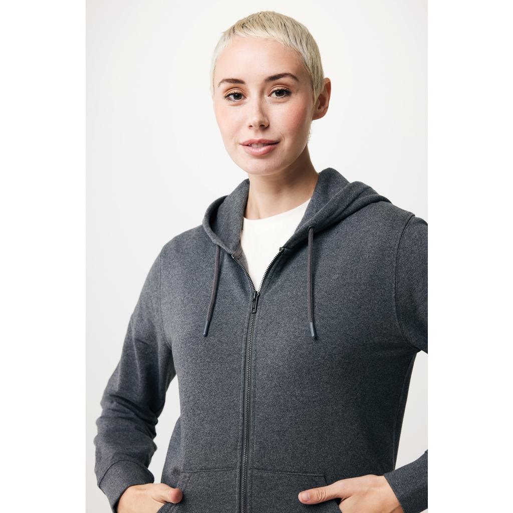Hanorac cu fermoar din bumbac reciclat Iqoniq Abisko heather anthracite M