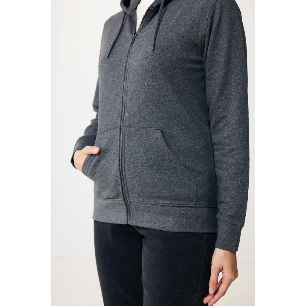 Hanorac cu fermoar din bumbac reciclat Iqoniq Abisko heather anthracite M