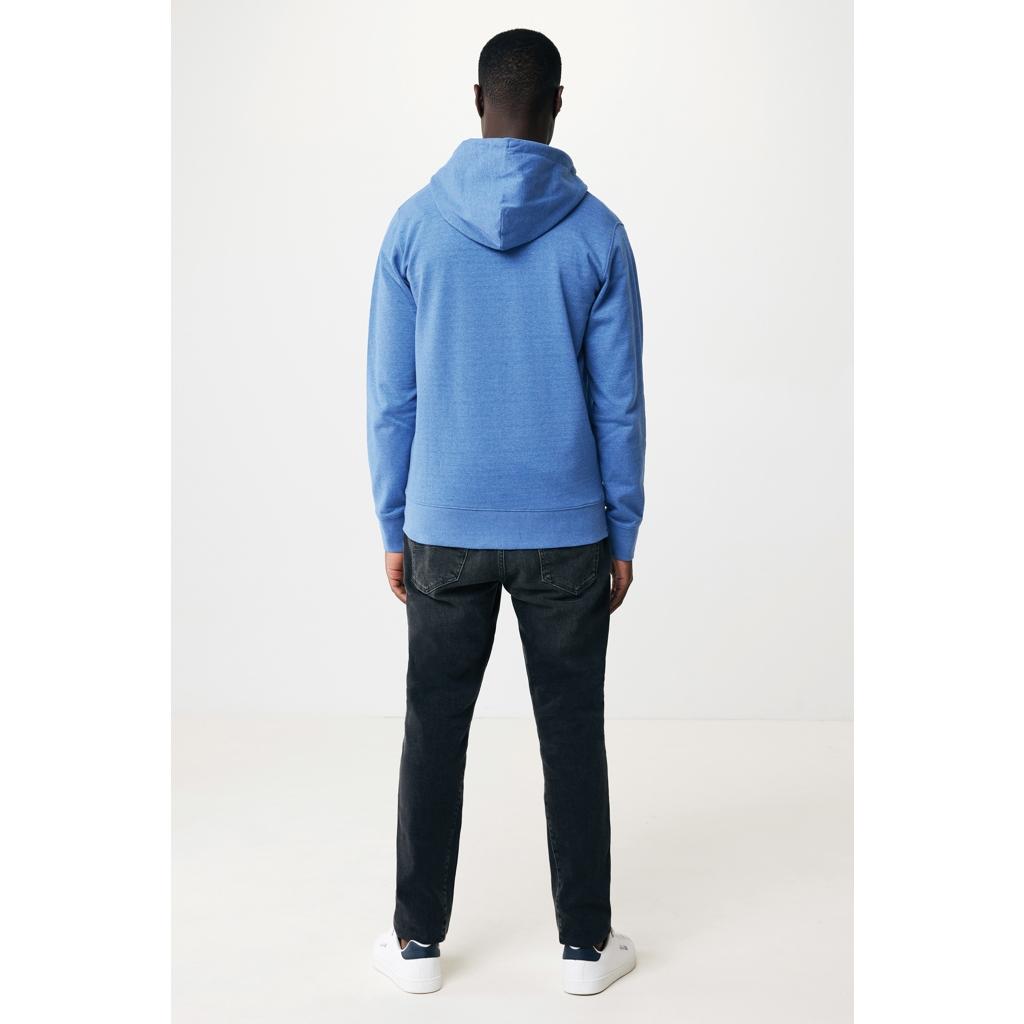 Hanorac cu fermoar din bumbac reciclat Iqoniq Abisko heather blue XL