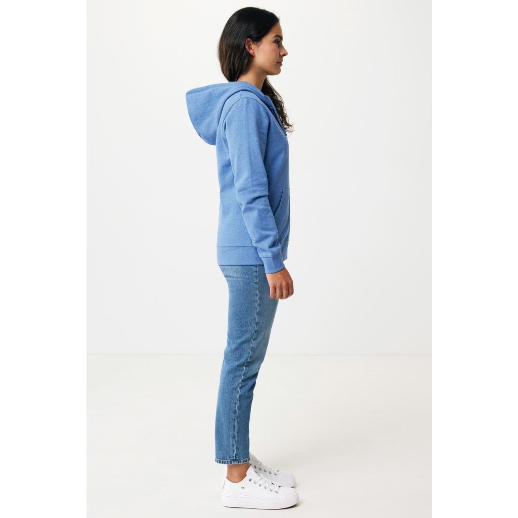 Hanorac cu fermoar din bumbac reciclat Iqoniq Abisko heather blue XL