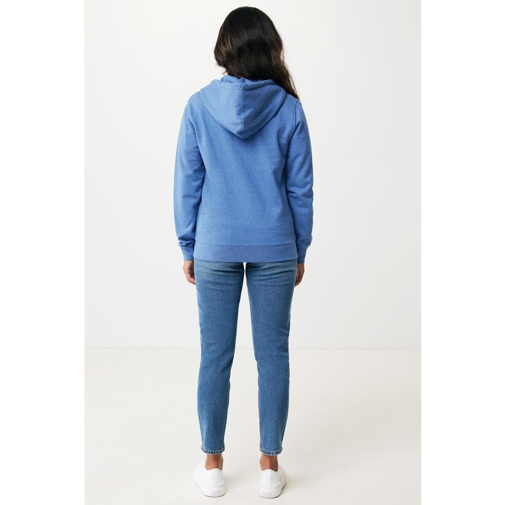Hanorac cu fermoar din bumbac reciclat Iqoniq Abisko heather blue XL