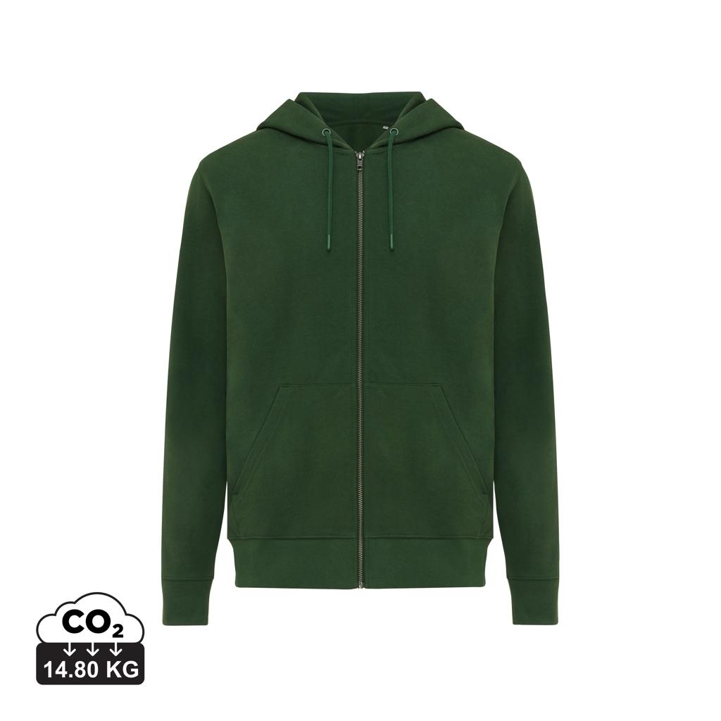 Hanorac cu fermoar din bumbac reciclat Iqoniq Abisko forest green