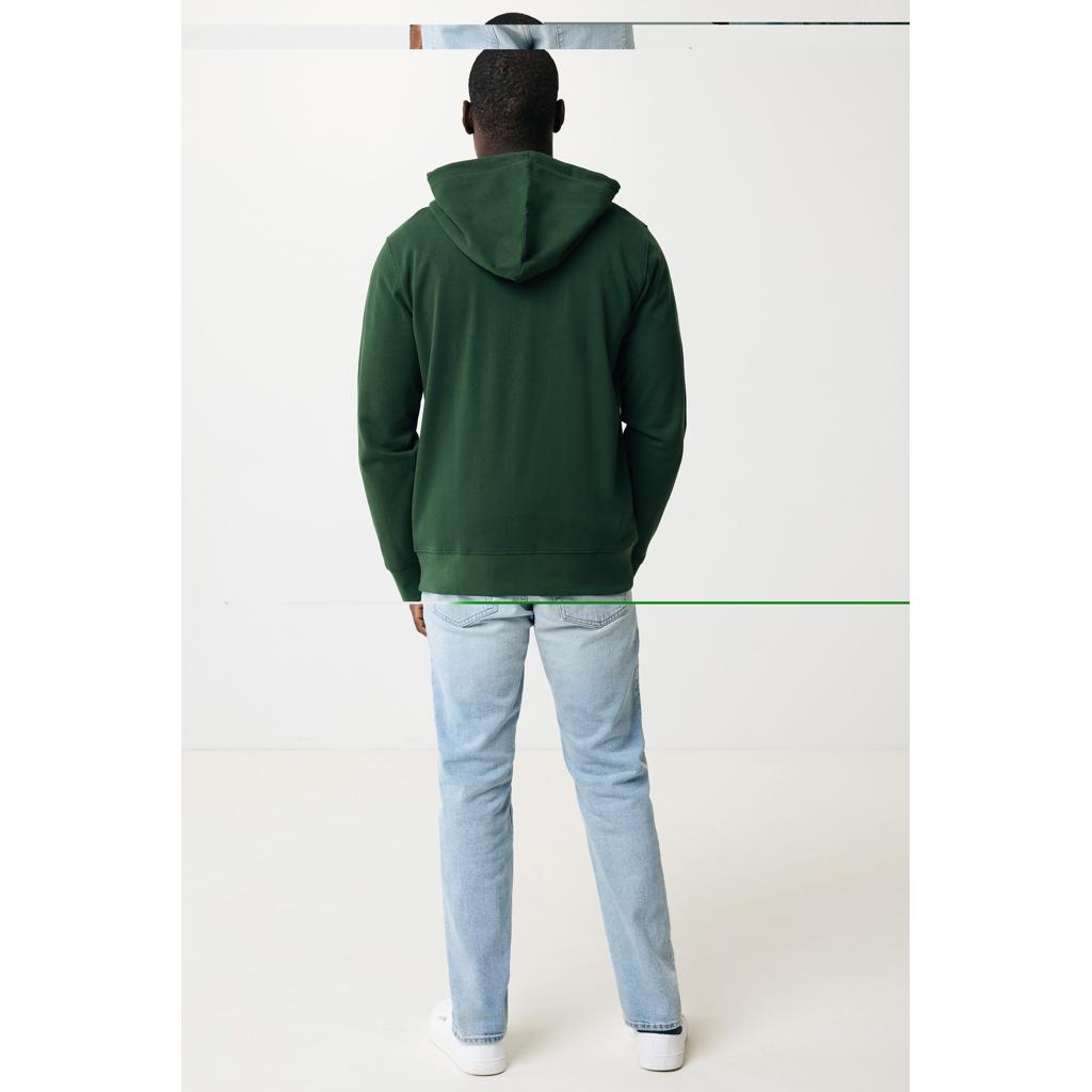 Hanorac cu fermoar din bumbac reciclat Iqoniq Abisko forest green 3XL