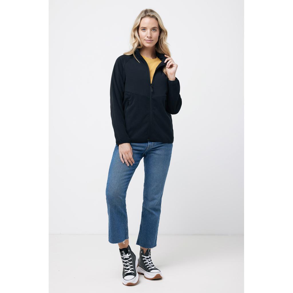 Jachetă din microfleece cu fermoar din poliester reciclat Iqoniq Talung black 5XL