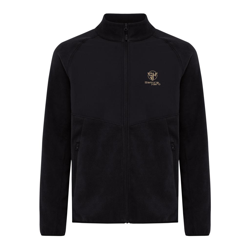 Jachetă din microfleece cu fermoar din poliester reciclat Iqoniq Talung black 5XL