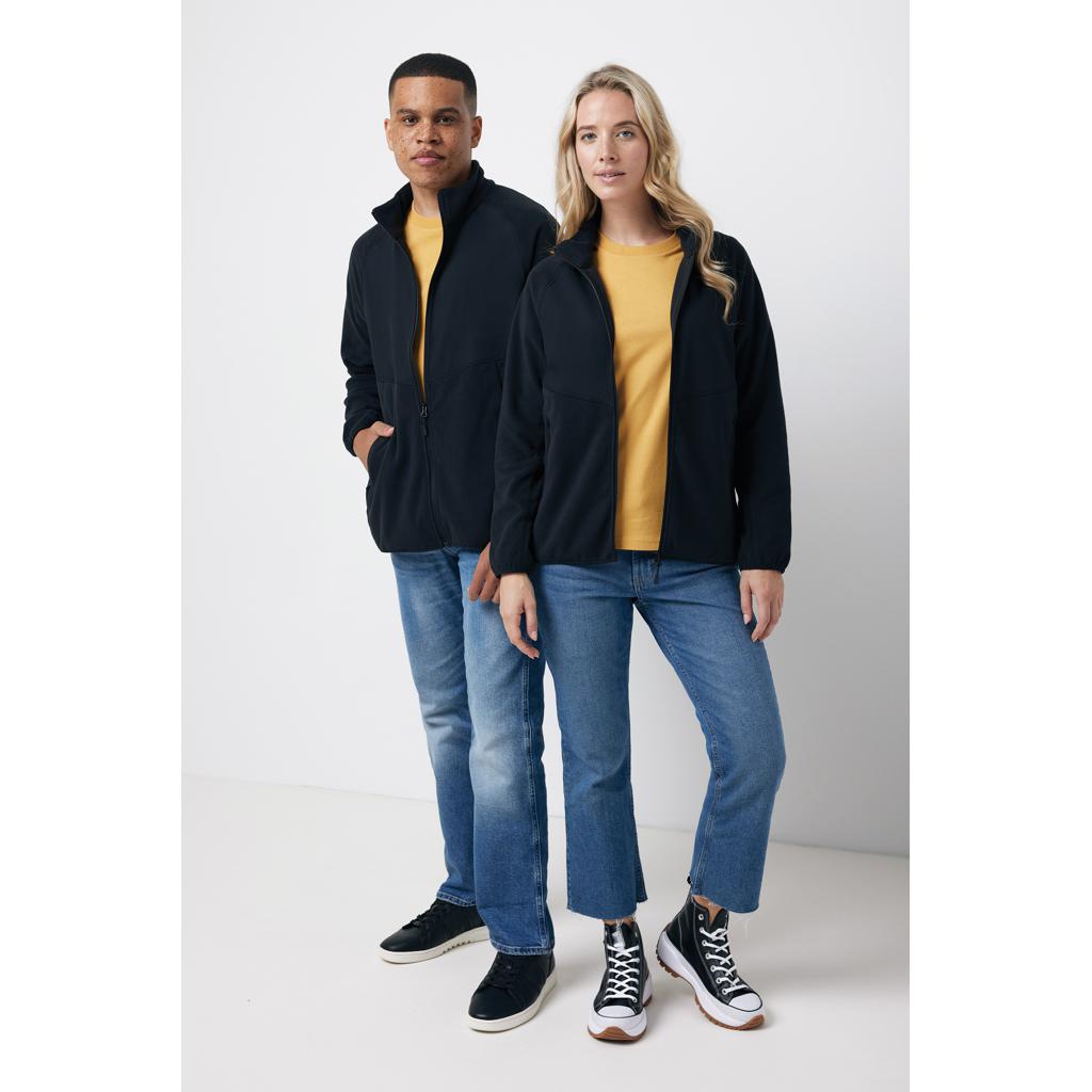 Jachetă din microfleece cu fermoar din poliester reciclat Iqoniq Talung black 5XL