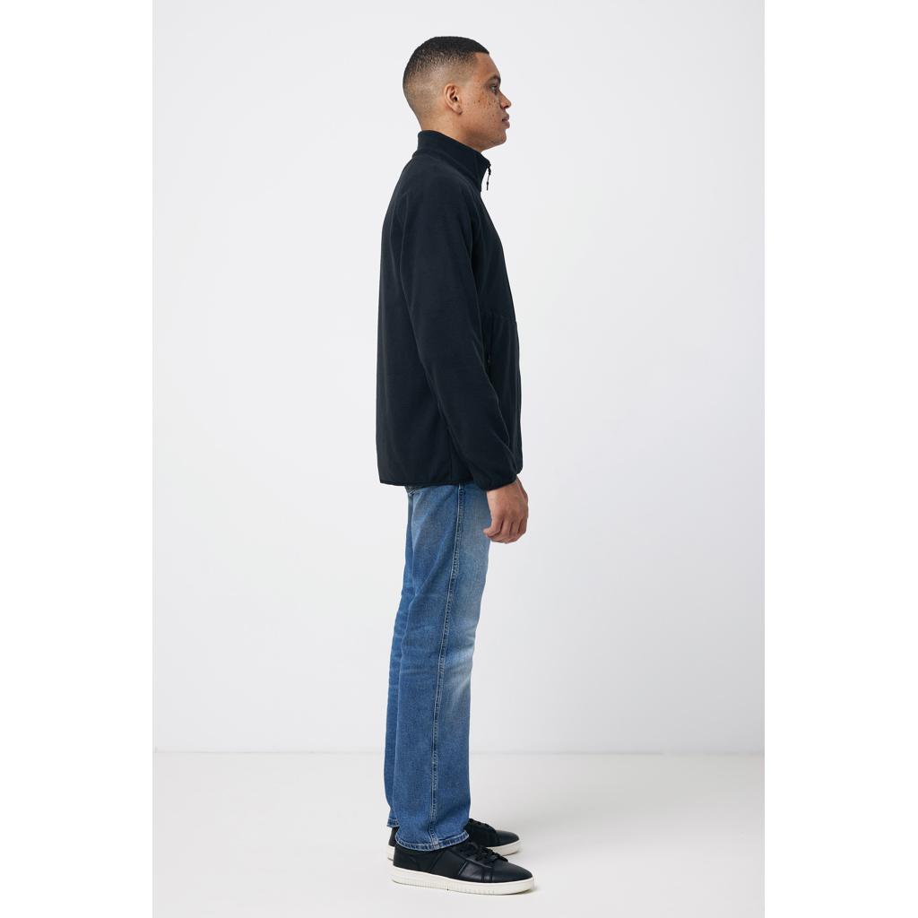 Jachetă din microfleece cu fermoar din poliester reciclat Iqoniq Talung black 5XL