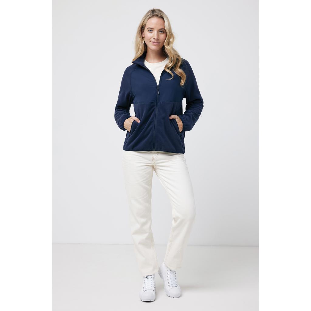 Jachetă din microfleece cu fermoar din poliester reciclat Iqoniq Talung navy L