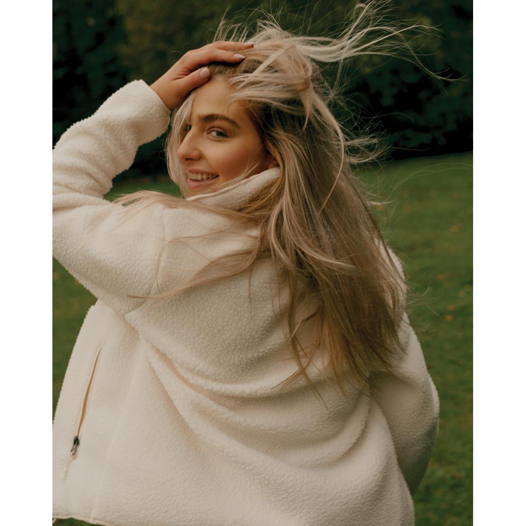 Jachetă din pile fleece din poliester reciclat Iqoniq Diran natural L