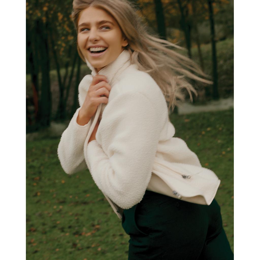 Jachetă din pile fleece din poliester reciclat Iqoniq Diran natural L