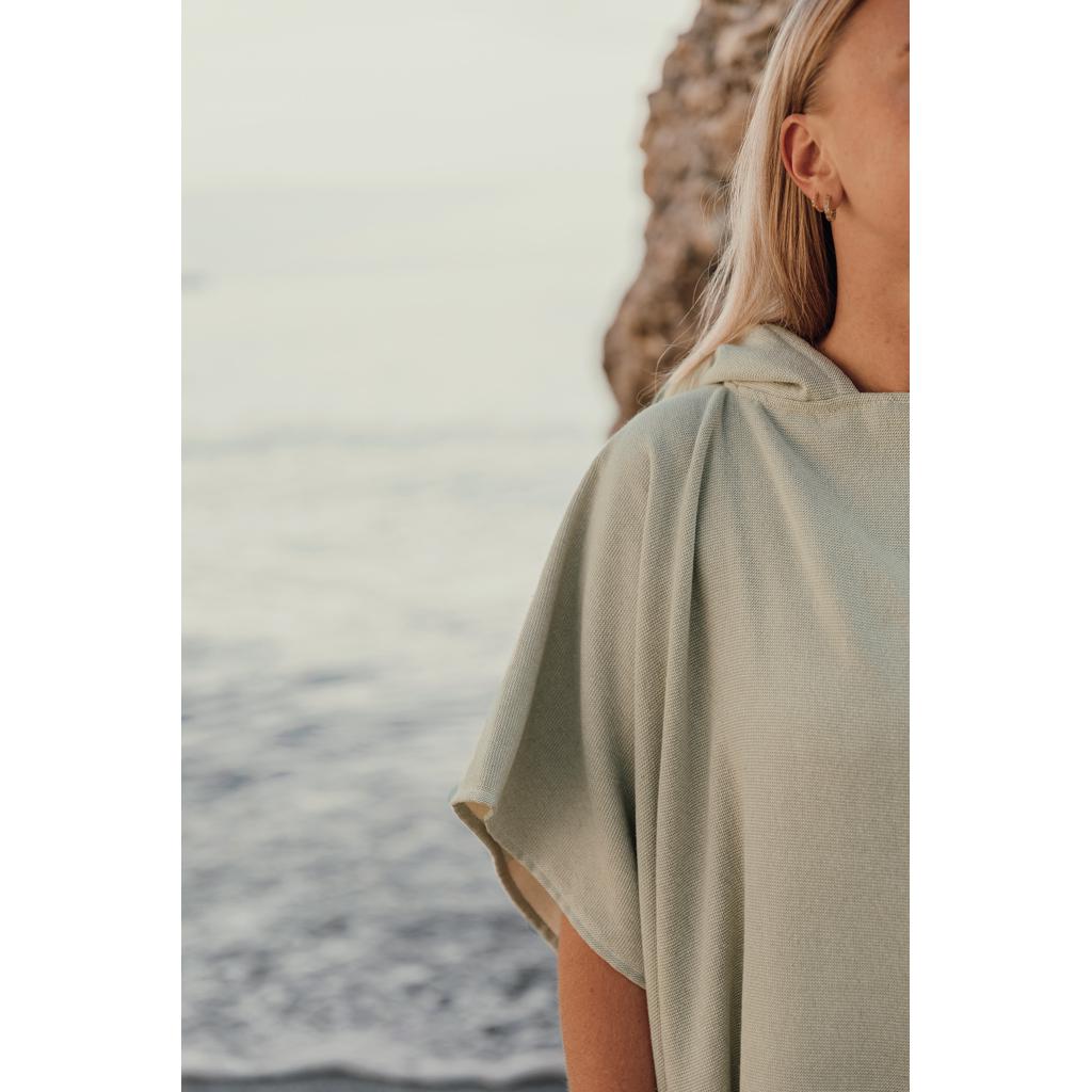 Poncho de plajă hammam terry VINGA Tolo  green