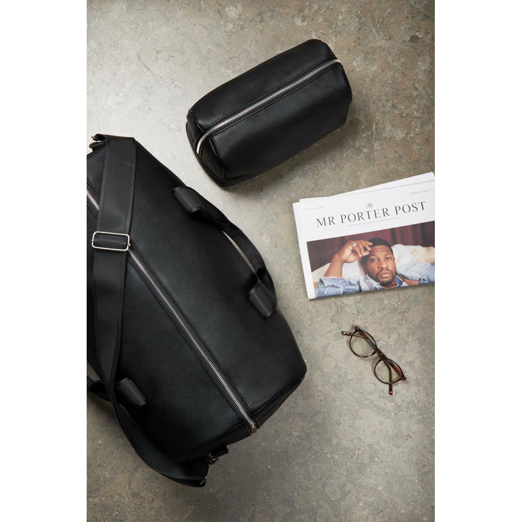 Geantă de weekend din PU reciclat, certificat RCS VINGA Bermond black