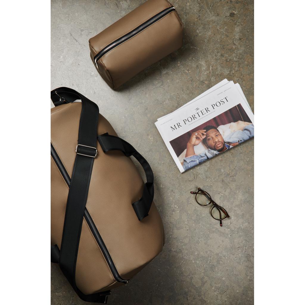 Geantă de weekend din PU reciclat, certificat RCS VINGA Bermond brown