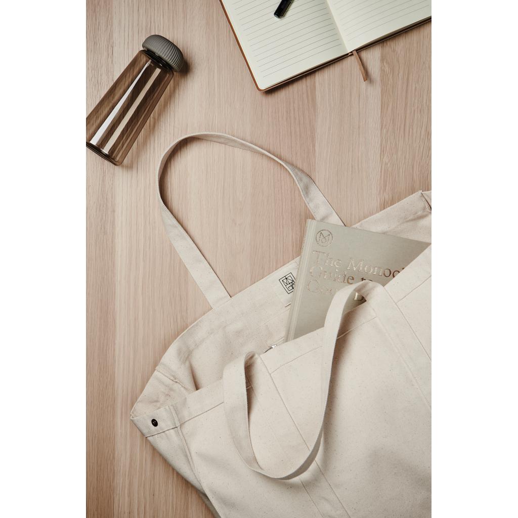 Geantă maxi din pânză reciclată VINGA Hilo AWARE™ off white