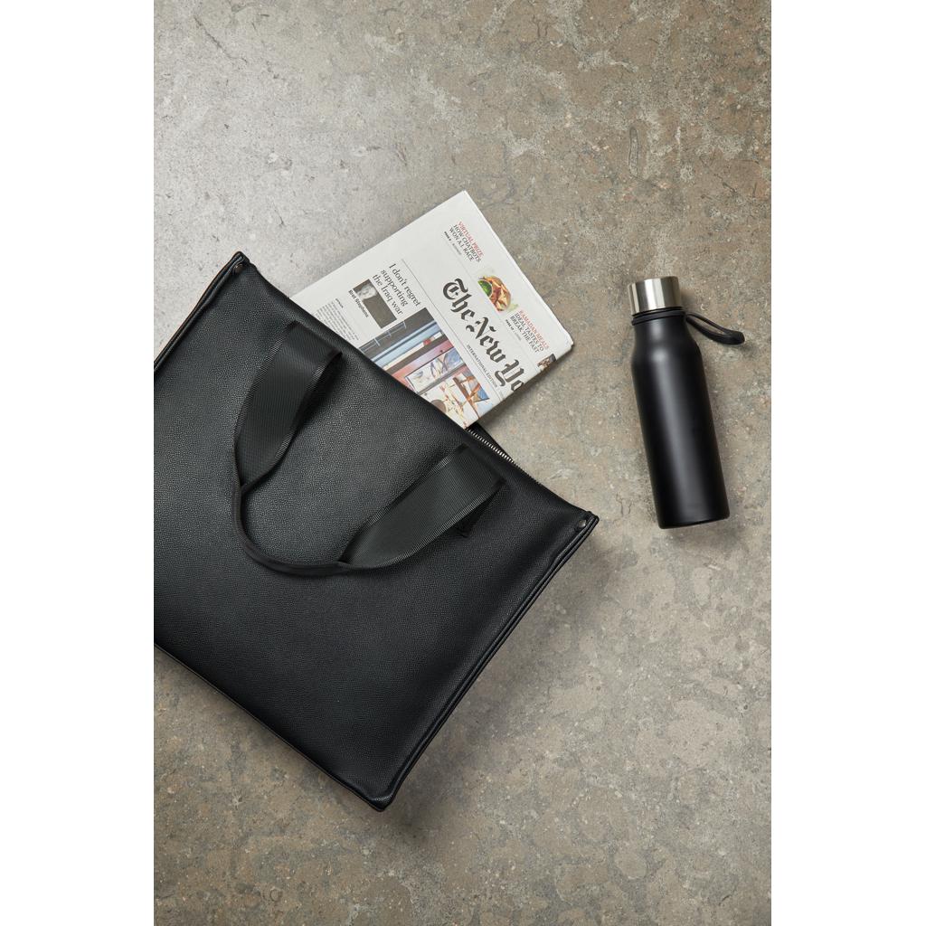 Geantă tote din PU reciclat, certificat RCS VINGA Bermond  black