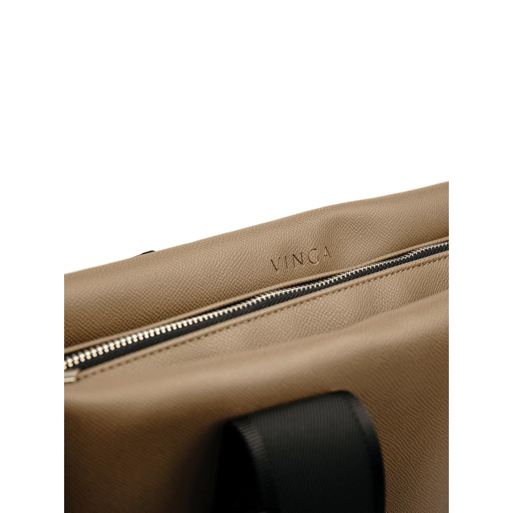 Geantă tote din PU reciclat, certificat RCS VINGA Bermond  brown